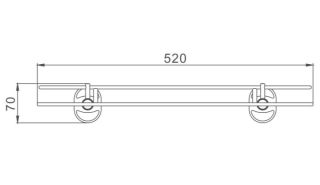 Полка стеклянная Haiba HB1907-1 хром