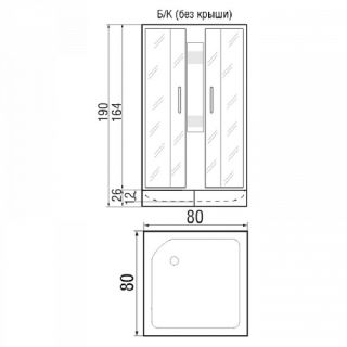 Душевая кабина RIVER NEVA Б/К 80/26 MT