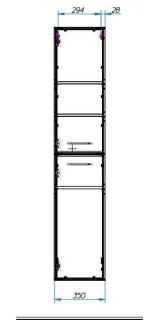 Пенал подвесной Эстет Vegas ФР-00003495 Л 35см белый