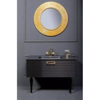 Тумба под раковину Armadi Art Vallessi Avangarde Linea 80см чёрный/золото 842-080-BG