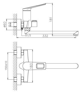 Смеситель для ванны Haiba HB22595 хром