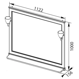 Зеркало Aquanet Валенса 180296 110 см чёрный краколет/серебро