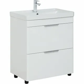 Тумба под раковину Aquanet Ирис New 310153 70 см белый глянец