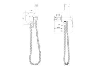 Гигиенический душ со смесителем Wonzon & Woghand Frame WW-88829010-BG брашированное золото