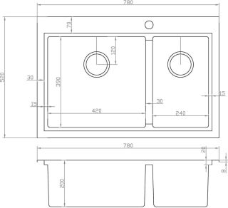 Мойка кухонная Zorg Master X Dixi  ZM R-5278-L