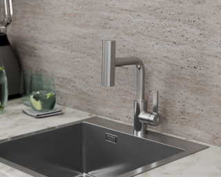 Смеситель для кухни с поворотной лейкой RUSH Tinos (TI3732-17)