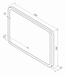 Зеркало с подсветкой Continent Demure ЗЛП502 с сенсорным выключателем 90см