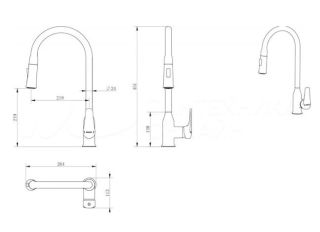 Смеситель для кухни Haiba HB73816 с выдвижной лейкой хром