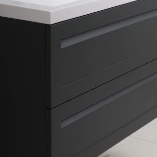 Подвесная тумба под раковину Art&Max Platino 100см серый матовый AM-Platino-1000-2C-SO-GM