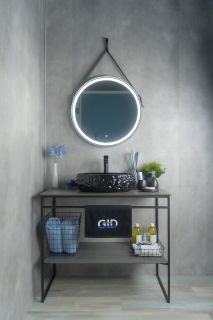 Раковина Gid 9030bf 52232 накладная черная глянцевая 48x34x15