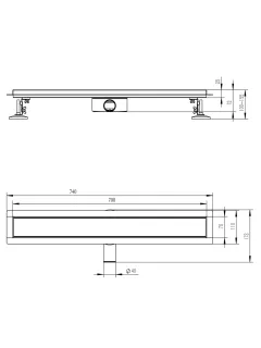 Душевой лоток Raglo R652.70.33 70 см матовая медь