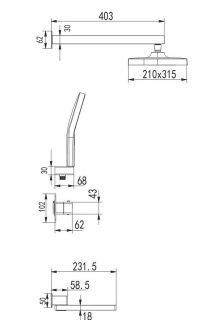 Душевая система Rose R1095H с термостатом чёрный матовый