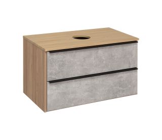 Тумба под раковину Runo подвесная серый дуб (под умывальник Moduo Square 50/ Гамма 56/ Infinity 85/ Moduo Leaf 55) Мальта 85 (00-00001100)