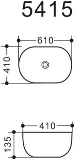 Раковина Art&Max 61см белый AM5415-W
