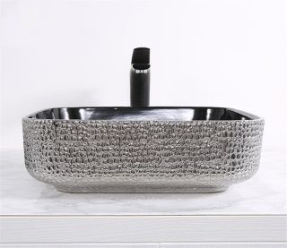 Раковина CeramaLux  D1303H020 черно-серая 39 см