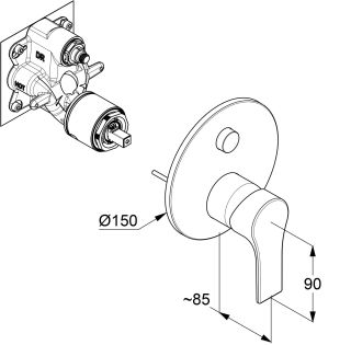Смеситель для ванны Kludi Zenta SL 487590565 хром