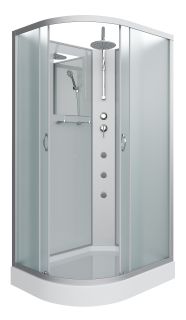 Душевая кабина Niagara NG-3312-14RBKTG с гидромассажем 120x80см серебро/матовое