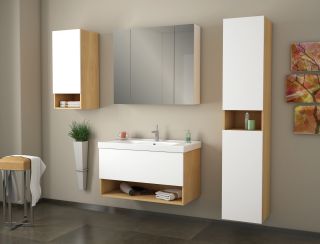 Dreja Тумба  Perfecto 60, дуб/белый лак, 1 ящ