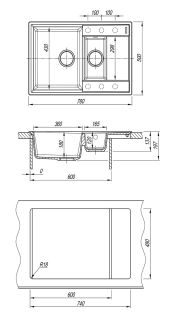 Кухонная мойка Lemark Ramza 760 9910040 жасмин