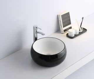 Раковина CeramaLux 5004BW бело-черная 40 см