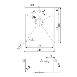 Кухонная мойка Lemark Janga 440 9936103 графит