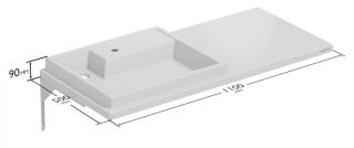 Раковина над стиральной машиной СанТа Юпитер 900131 левая 110см белый