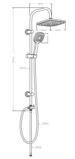 Душевая стойка Dorff Norma без смесителя чёрный D0712020