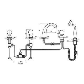 Смеситель на борт ванны Rav Slezak Brilliance BRILLIANCE176.5P Хром