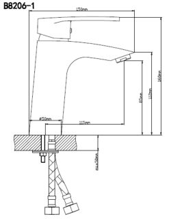 Смеситель для раковины BOOU B8206-1 хром
