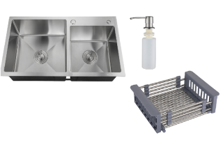 Кухонная мойка РМС MR-7843 с корзиной и дозатором нержавеющая сталь