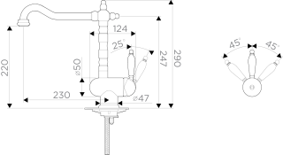 Смеситель для кухни Omoikiri Kyoto-AB
