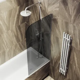 Шторка на ванну MaybahGlass MGV-78-5у 40см хром матовый