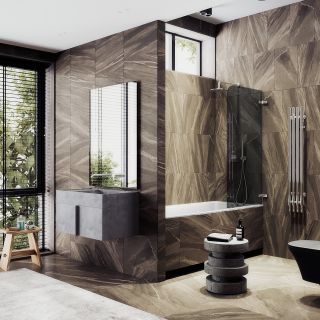 Шторка на ванну MaybahGlass MGV-650-4 40см хром глянцевый