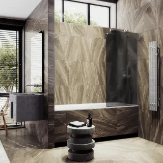 Шторка на ванну MaybahGlass MGV-251-5у 30см хром матовый