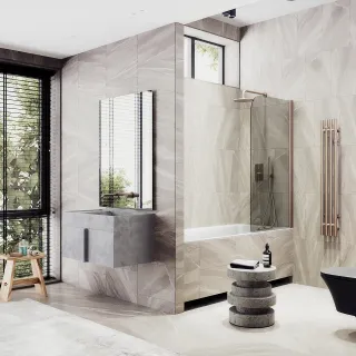 Шторка на ванну MaybahGlass MGV-601-2 40см бронза