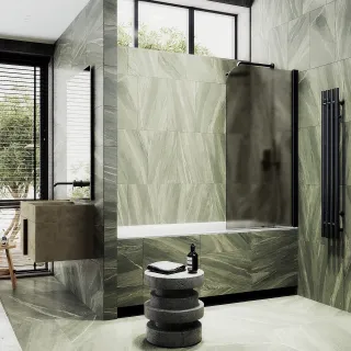 Шторка на ванну MaybahGlass MGV-602-6 40см чёрный