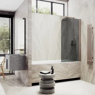 Шторка на ванну MaybahGlass MGV-618-2 70см бронза