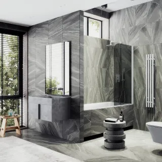 Шторка на ванну MaybahGlass MGV-603-1 40см белый