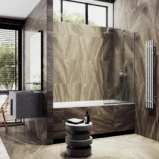 Шторка на ванну MaybahGlass MGV-149-5у 74см хром матовый