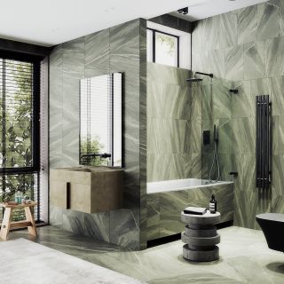 Шторка на ванну MaybahGlass MGV-647-6 70см чёрный