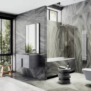 Шторка на ванну MaybahGlass MGV-135-1у 44см белый