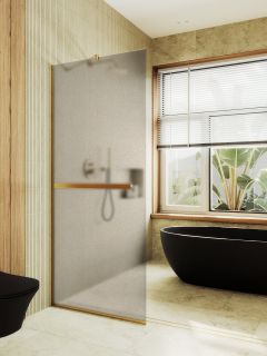 Душевая перегородка MaybahGlass MGD-728-3у 79см золото