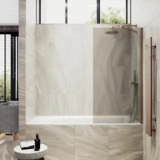 Шторка на ванну MaybahGlass MGV-249-2ш 30см бронза