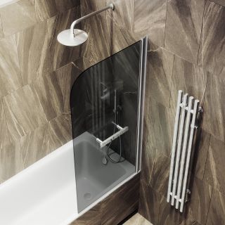 Шторка на ванну MaybahGlass MGV-785-5 70см хром матовый