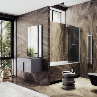 Шторка на ванну MaybahGlass MGV-774-5 50см хром матовый