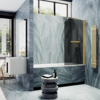 Шторка на ванну MaybahGlass MGV-786-3 70см золото