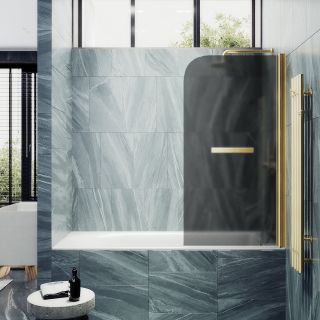 Шторка на ванну MaybahGlass MGV-786-3 70см золото