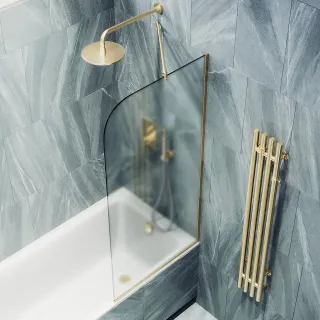 Шторка на ванну MaybahGlass MGV-137-3у 54см золото