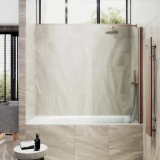 Шторка на ванну MaybahGlass MGV-615-2 60см бронза