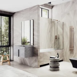 Шторка на ванну MaybahGlass MGV-154-2у 74см бронза